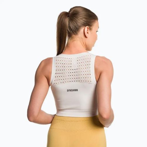 Dámský bezešvý top Gymshark Energy Crop Top cream white