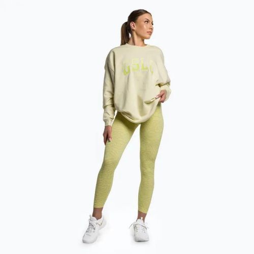 Dámská tréninková mikina Gymshark Gfx Gslc Oversized žlutá/bílá