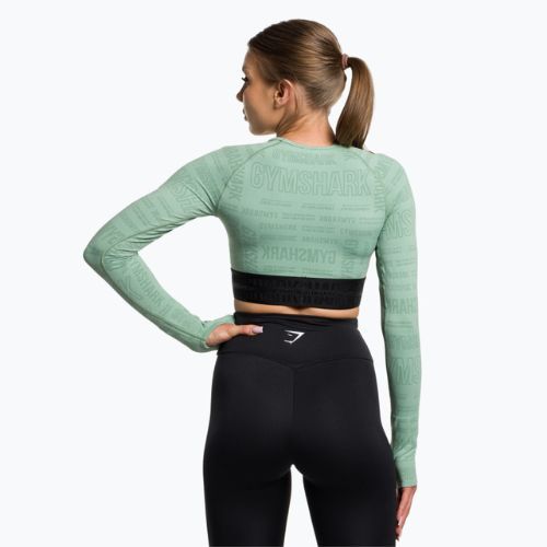 Dámský tréninkový top s dlouhým rukávem Gymshark Vision Crop Top green/black