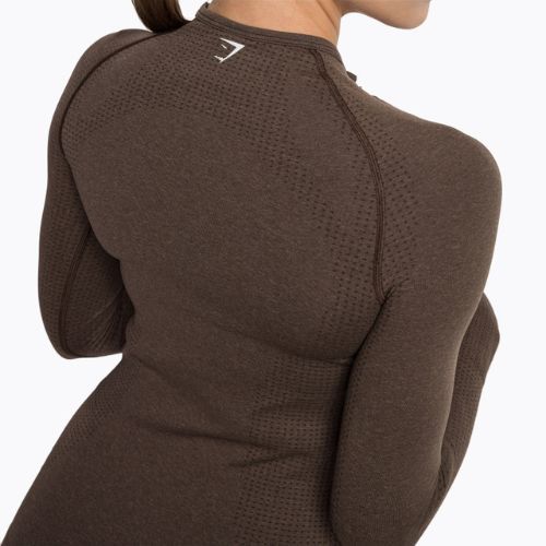Dámský tréninkový top s dlouhým rukávem Gymshark Vital Seamless Top brown/white