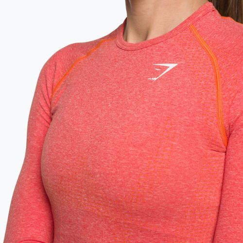 Dámský tréninkový top s dlouhým rukávem Gymshark Vital Seamless Top red/orange/white