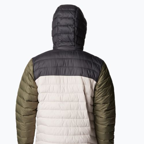 Pánská péřová bunda Columbia Powder Lite s kapucí dark stone/shark/stone green