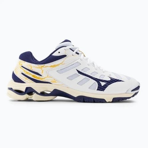 Pánská volejbalová obuv Mizuno Wave Voltage white / blue ribbon / mp gold