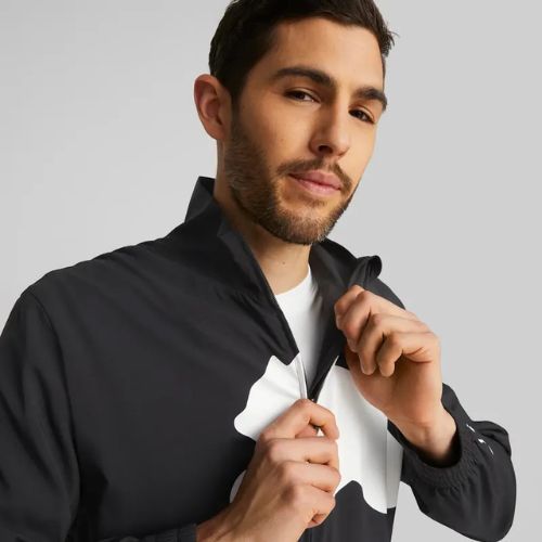 Pánská tréninková bunda PUMA Train Big Cat Lined Woven puma černá