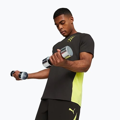 Pánské tréninkové tričko PUMA Fit Triblend Ultrabreathe puma black/yellow burst