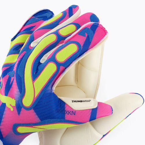 Brankářské rukavice PUMA Ultra Ultimate Energy Hybrid ultra blue/yellow alert/luminous pink