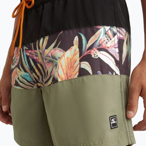 Pánské plavecké šortky O'Neill Cali Block 15'' black tropical flower