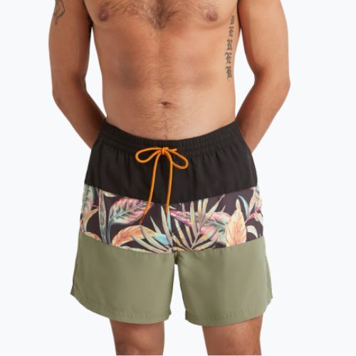 Pánské plavecké šortky O'Neill Cali Block 15'' black tropical flower