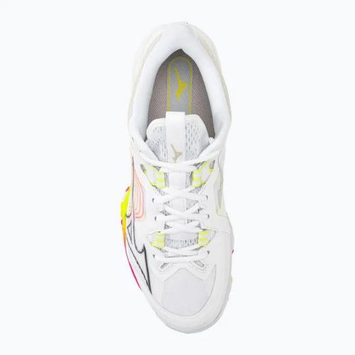 Pánská badmintonová obuv Mizuno Wave Claw Neo 2 white / lunar rock / high vis pink