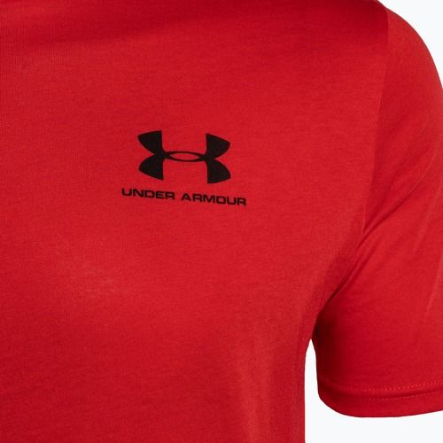 Pánské tréninkové tričko Under Armour Sportstyle Left Chest SS červené/černé