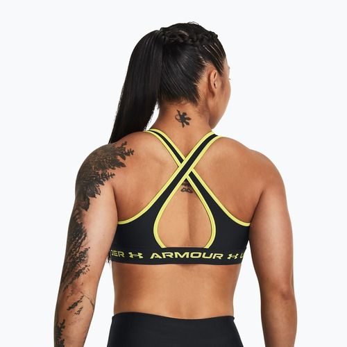Fitness podprsenka Under Armour Crossback Mid black/lime yellow