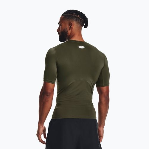 Under Armour HG Armour Comp SS pánské tréninkové tričko marine od green/white