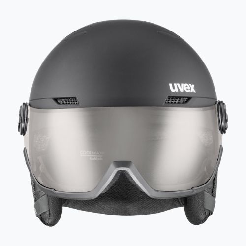 Lyžařská helma UVEX Wanted Visor Pro V black matt/variomatc smoke