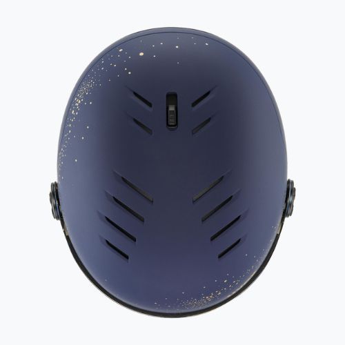 Dámská lyžařská helma UVEX Wanted Visor WE fleece sparkles/gold matt/mirror gold smoke