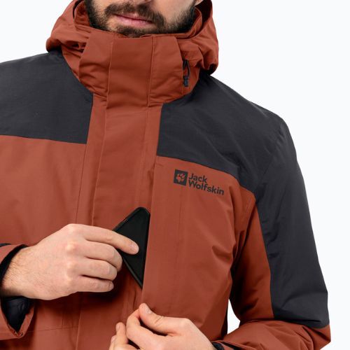 Jack Wolfskin pánská bunda do deště Romberg 3v1 carmine