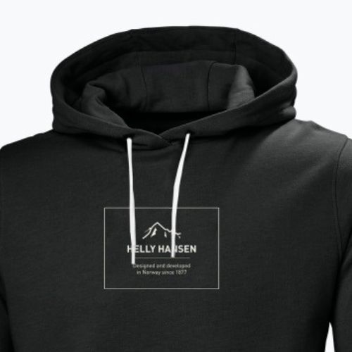 Pánská trekingová mikina Helly Hansen F2F Organic Cotton Hoodie ebony melange