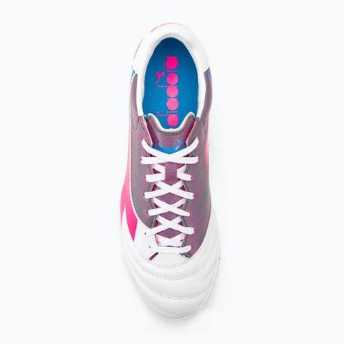 Pánské kopačky Diadora Brasil Elite Veloce GR TFR white/pink fluo/blue fluo