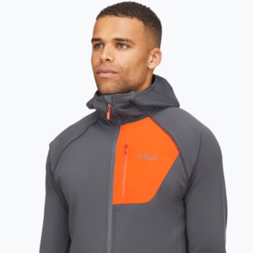 Pánská trekingová mikina Rab Superflux Hoody graphene/firecracker