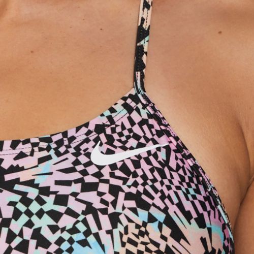 Dámské jednodílné plavky Nike Hydrastrong Multi Print pink bloom