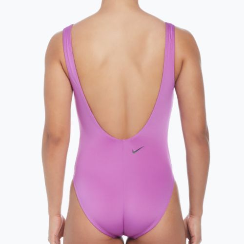Dámské jednodílné plavky Nike Multi Logo U-Back fuchsia dream