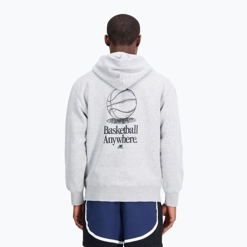 Pánská mikina New Balance Hoops Fleece Hoodie athletic grey