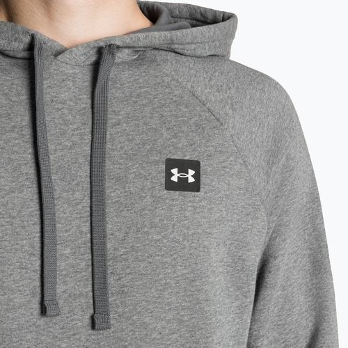 Pánská mikina Under Armour Rival Hoodie pitch gray light heather/onyx white