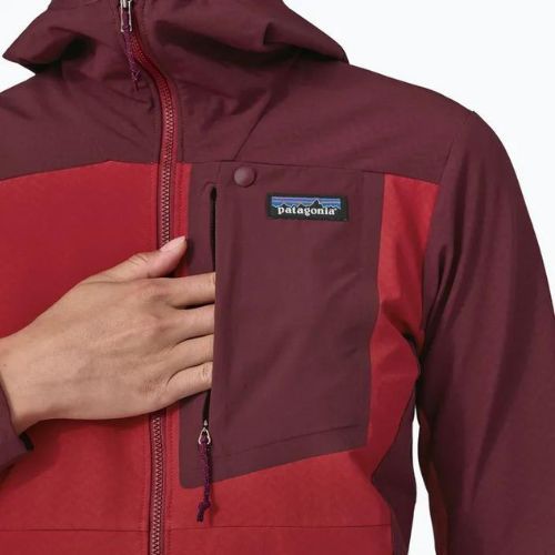 Dámská softshellová bunda Patagonia R1 CrossStrata Hoody touring red