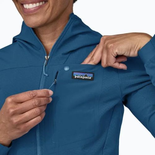 Dámská softshellová bunda Patagonia R1 CrossStrata Hoody lagom blue