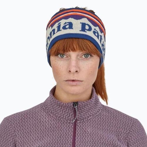 Dámská čelenka  Patagonia Powder Town fitz roy sunrise knit/birch white