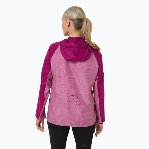 Dámská běžecká bunda  ASICS Fujitrail Packable soft berry/blackberry