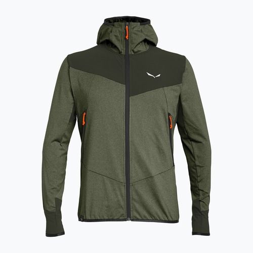 Pánská treková mikina  Salewa Agner Hybrid PL/DST FZ dark olive melange