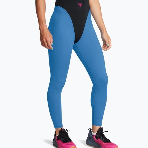 Dámské sportovní legíny Under Armour Project Rock LG Grind Ankle Leg black/viral blue/astro pink