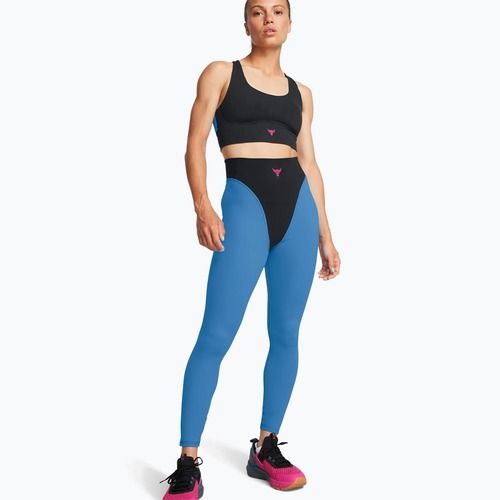 Dámské sportovní legíny Under Armour Project Rock LG Grind Ankle Leg black/viral blue/astro pink