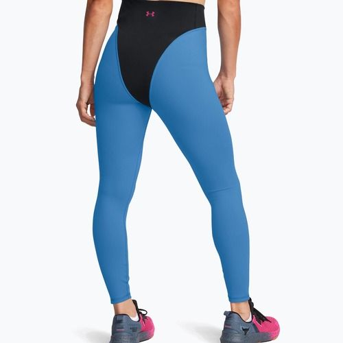 Dámské sportovní legíny Under Armour Project Rock LG Grind Ankle Leg black/viral blue/astro pink