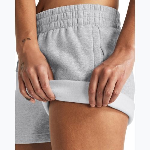 Dámské sportovní kraťasy Under Armour Rival Fleece mod gray light heather/white