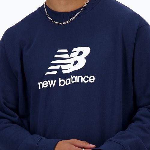 Pánská mikina New Balance Stacked Logo French Terry Crew nb navy