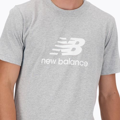 Pánské tričko  New Balance Stacked Logo athletic grey