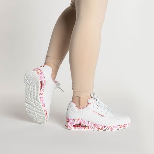Dámské boty SKECHERS Uno Loving Love white/red/pink mesh