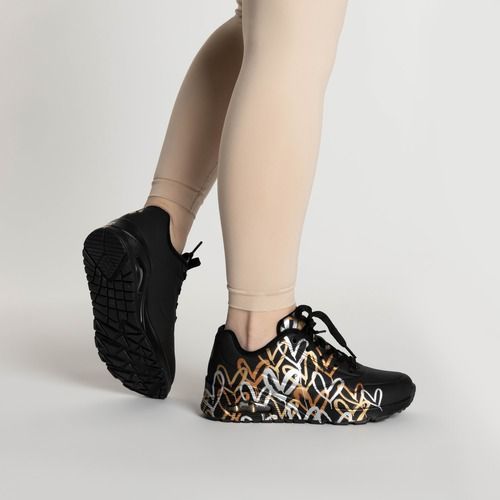 Dámské boty SKECHERS Uno Metallic Love black/metallic