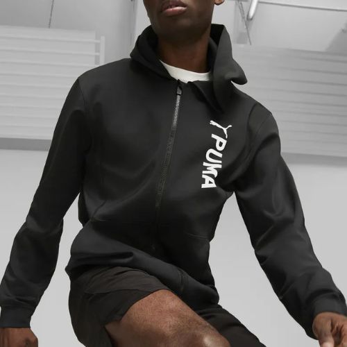 Pánská  mikina PUMA Fit Double Knit FZ Hoodie puma black