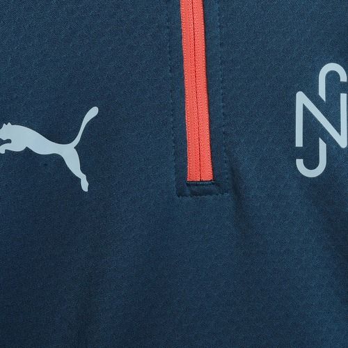 PUMA Neymar JR Creativity 1/4 Zip Top dětská fotbalová mikina ocean tropic/hot heat