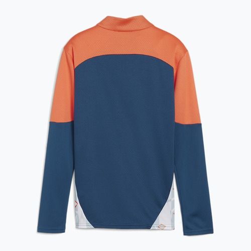 PUMA Neymar JR Creativity 1/4 Zip Top dětská fotbalová mikina ocean tropic/hot heat