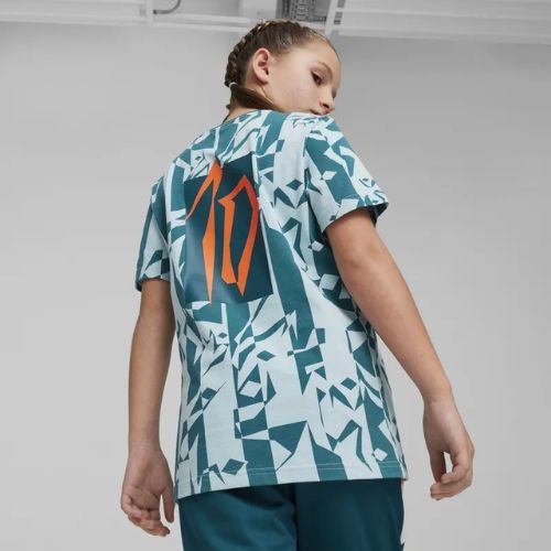 Dětský fotbalový dres  PUMA Neymar Jr Creativity Logo Tee ocean tropic/turquoise surf