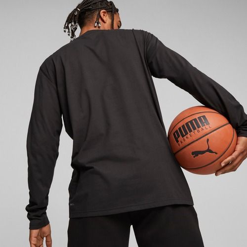 Pánské basketbalové tričko longsleeve PUMA Hoops Team Drycell LS Tee puma black