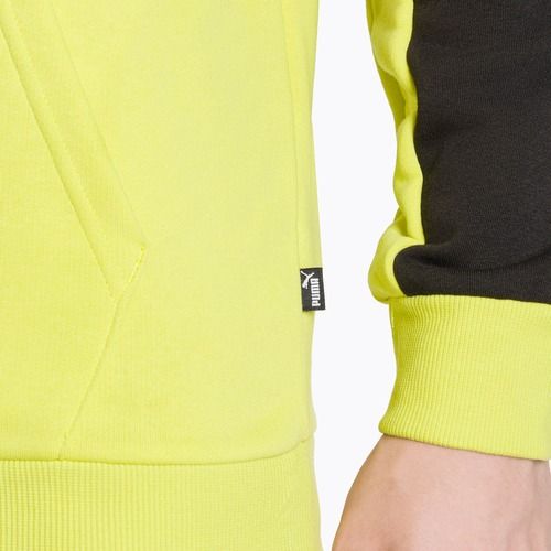 Pánská mikina  PUMA ESS+ Block Hoodie TR puma black/lime sheen