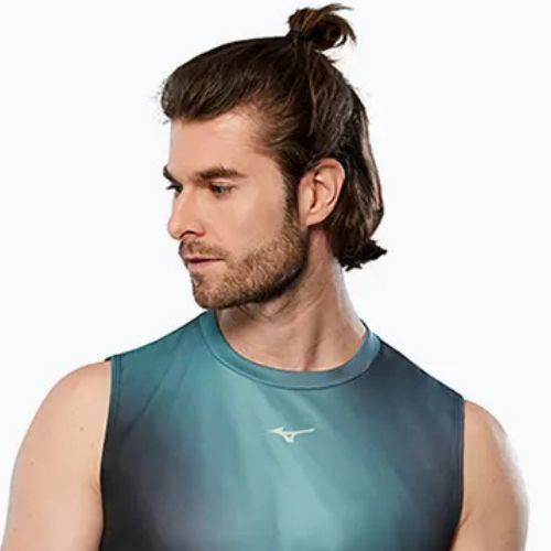 Pánské běžecké tílko tank top  Mizuno Core Graphic aquifer