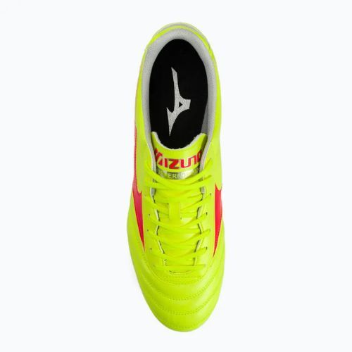 Pánské kopačky Mizuno Morelia II Club MD safety yellow/fiery coral 2/galaxy silver