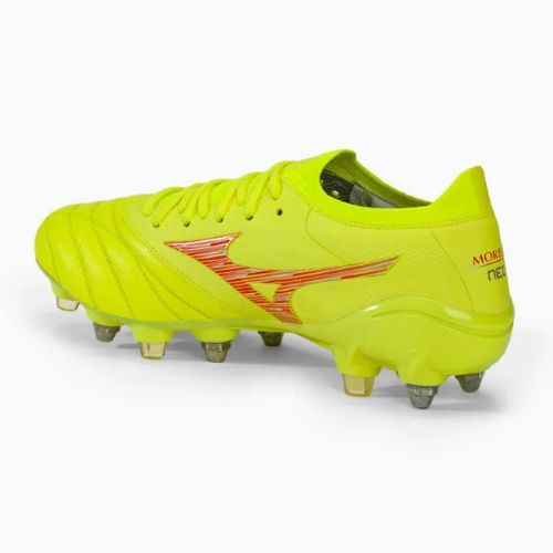 Pánské kopačky Mizuno Morelia Neo IV Β Japan Mix safety yellow/flery coral 2/safety yellow