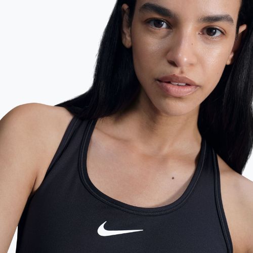 Tréninková podprsenka Nike Swoosh Medium Support černá/bílá