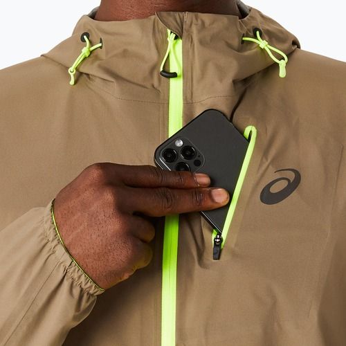 Pánská běžecká bunda ASICS Fujitrail Waterproof pepper